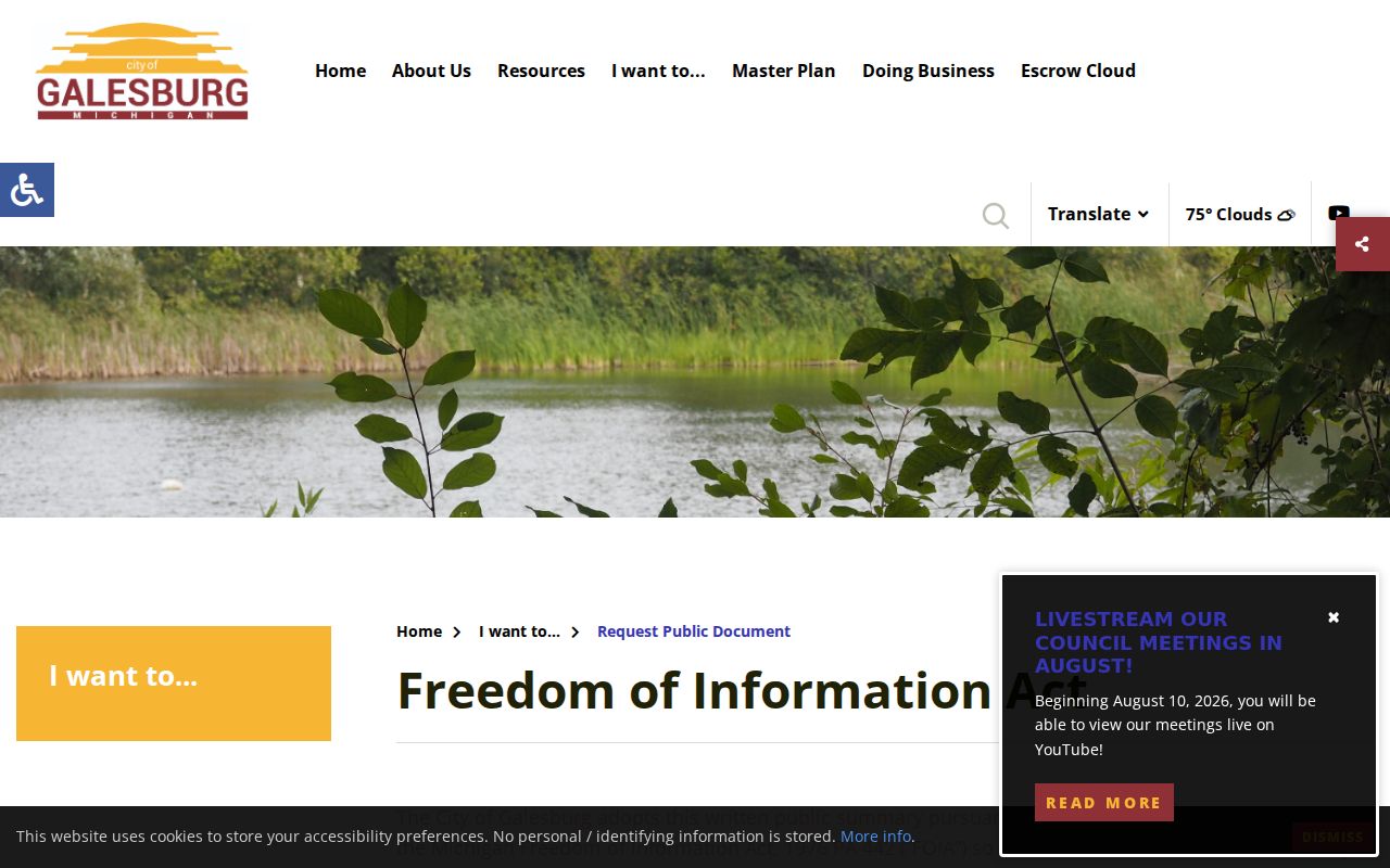 Galesburg criminal records official public document request page
