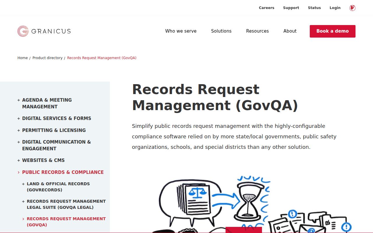 GovQA request portal for Kalamazoo County arrest reports