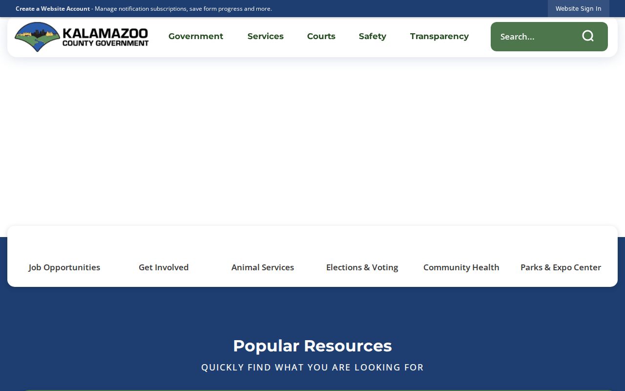 Kalamazoo County government source for official arrest history offices