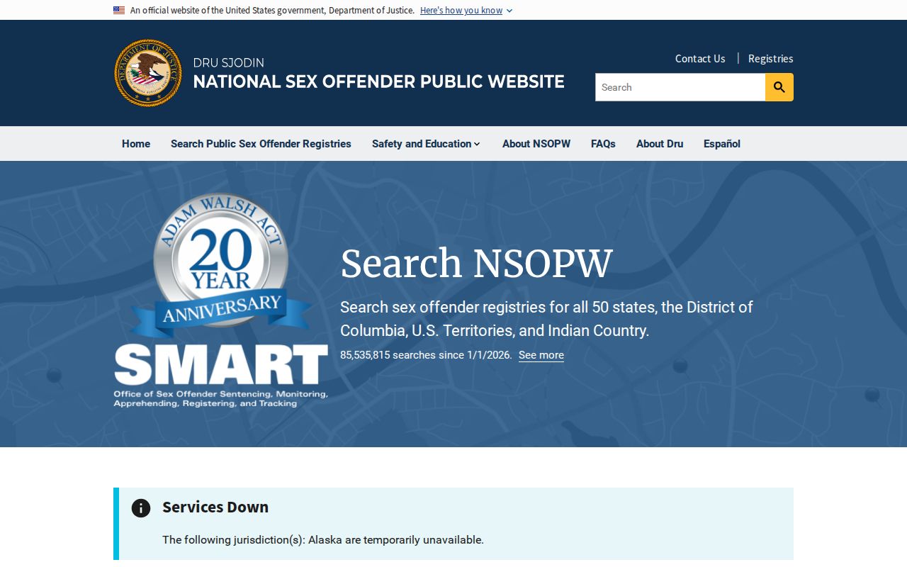 NSOPW national search supplement for Kalamazoo County sex offender checks