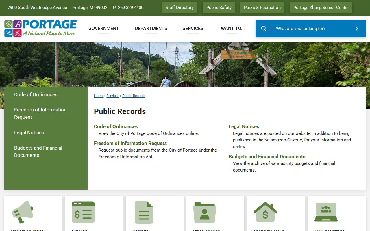 Portage criminal records public request gateway